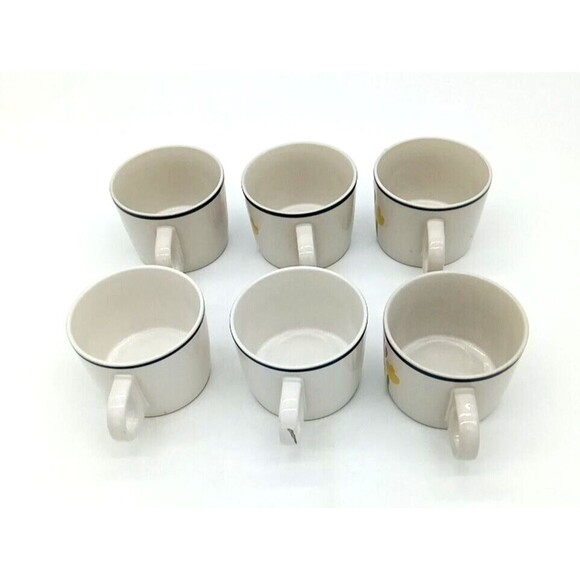 Vintage 1985 Newcor Japan Tulip Time Stoneware Coffee Tea Cups Lot of 6 - Picture 3 of 7